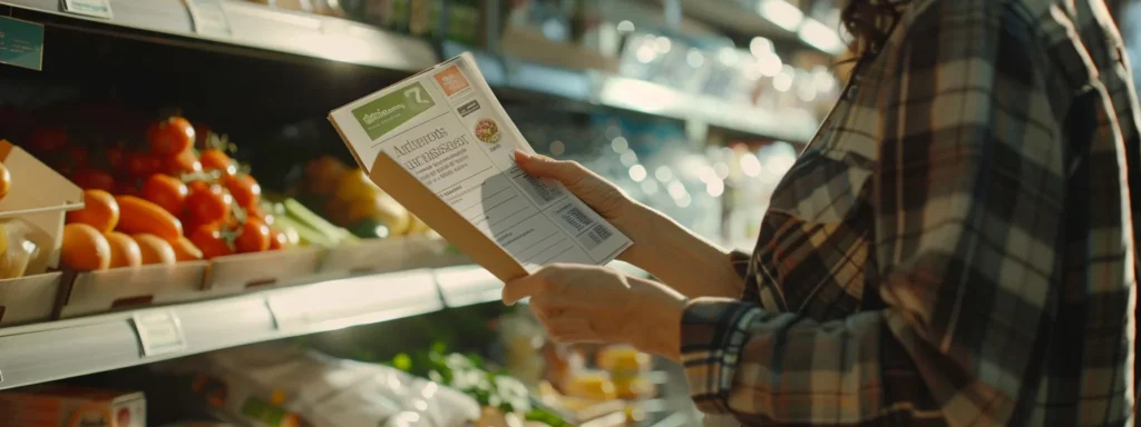 a person examining a nutritional label on a roundhouse provisions meal kit packaging.